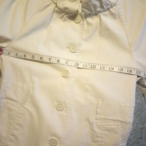 Loft ribbed high collar blazer/top half sleeve with buckle accent - Picture 10 of 11